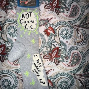 Blue Q Men's Crew Socks - Gray and Neon Green